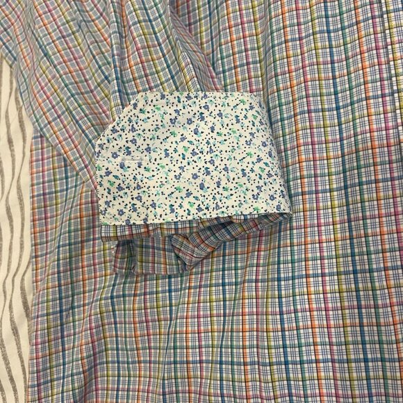 Bugatchi Men's Shirt Medium RN 99428 CA 06064 Cotton Embroidery Long Sleeve - Picture 4 of 5